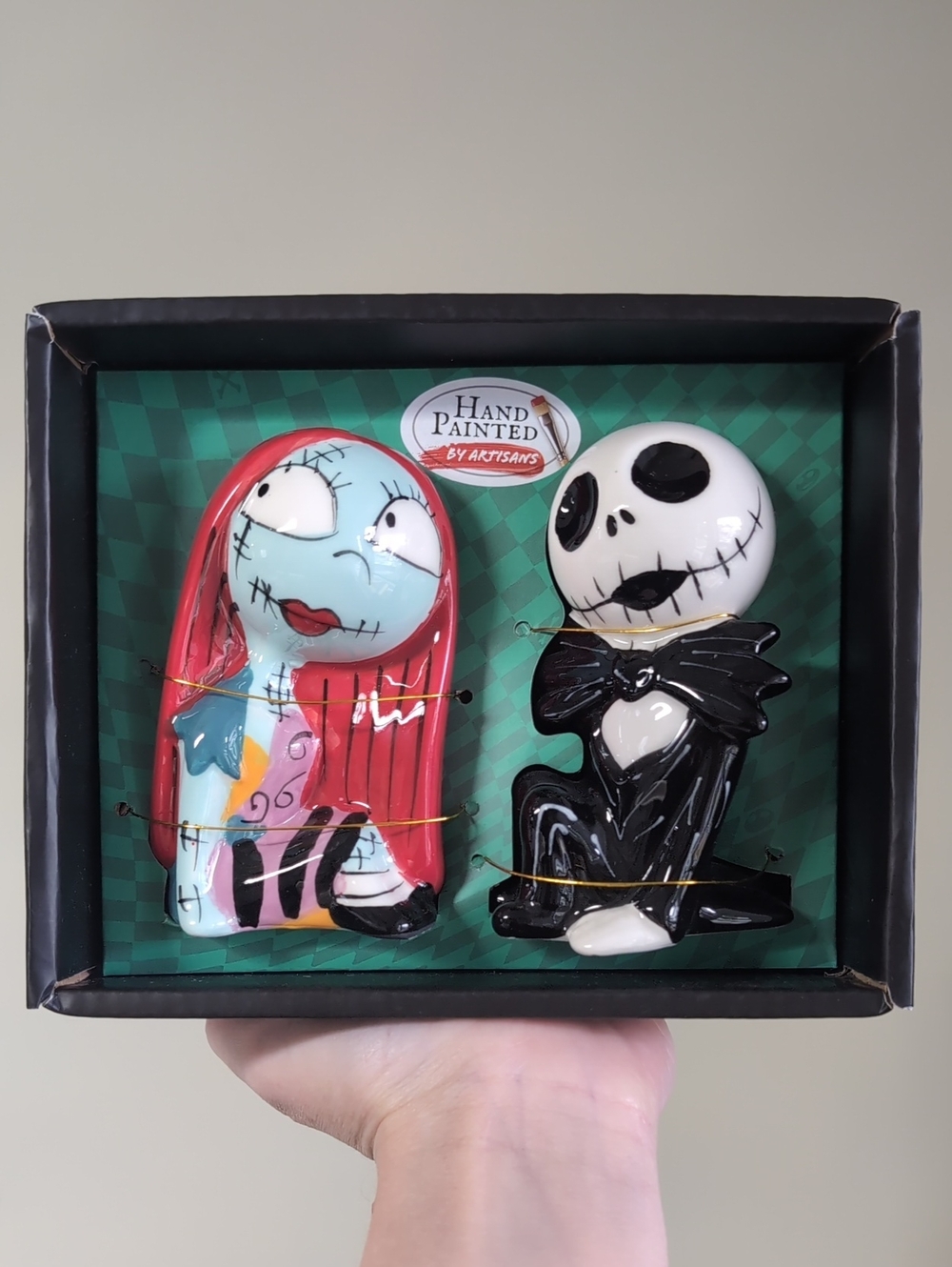 Disney The Nightmare Before Christmas Jack & Sally Ceramic Salt + Pepper Shakers